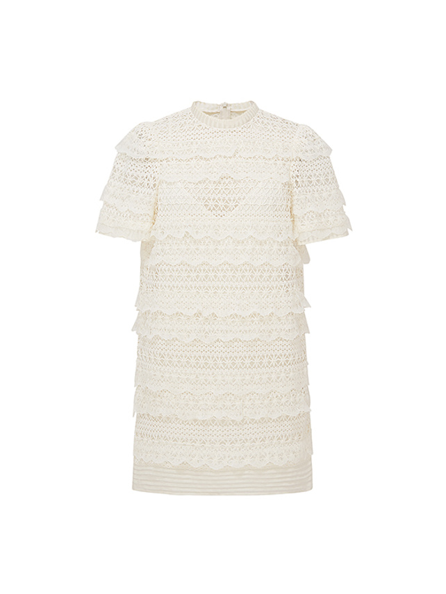 White Lace Frill Dress