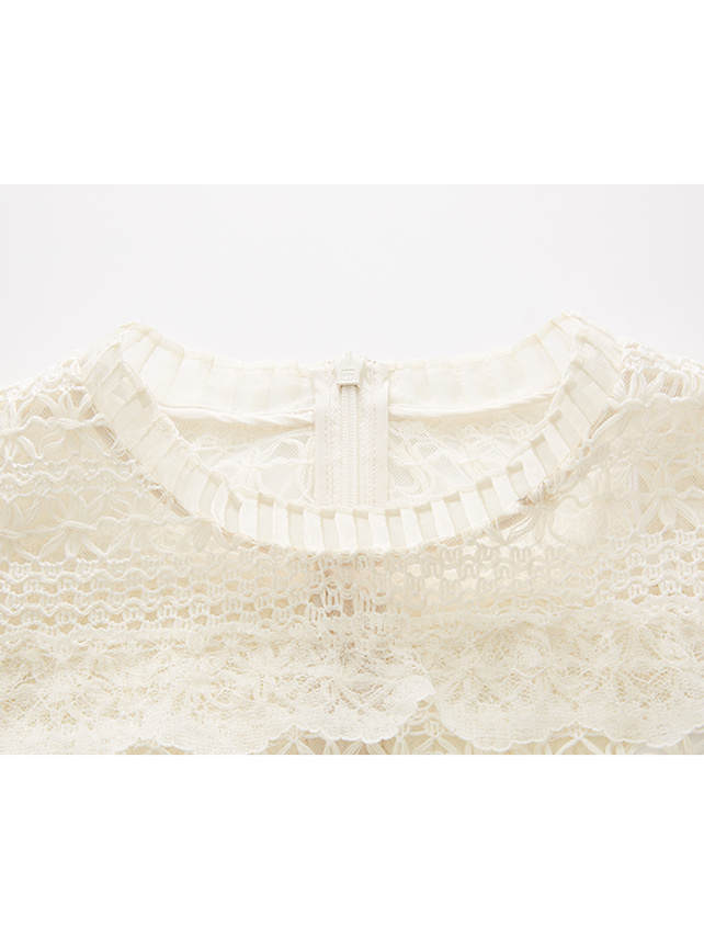 White Lace Frill Dress