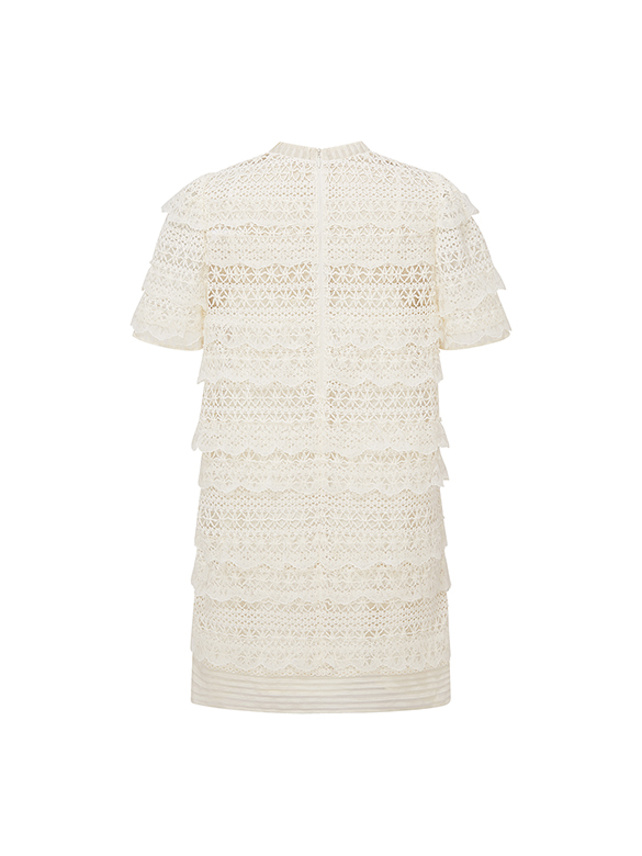 White Lace Frill Dress