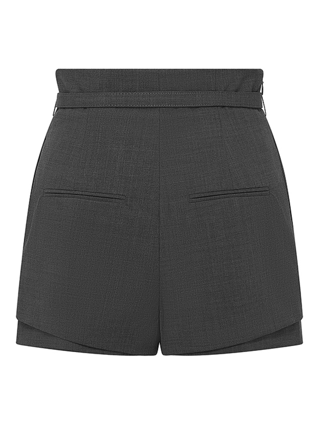 Belted Gray Short Pants