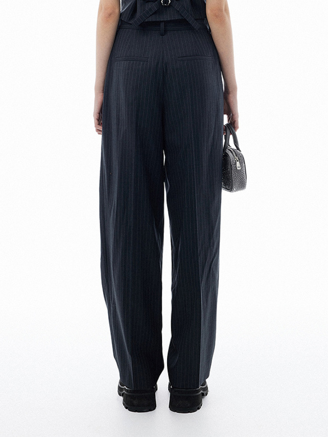 Pin-Stripe Tuck Pants