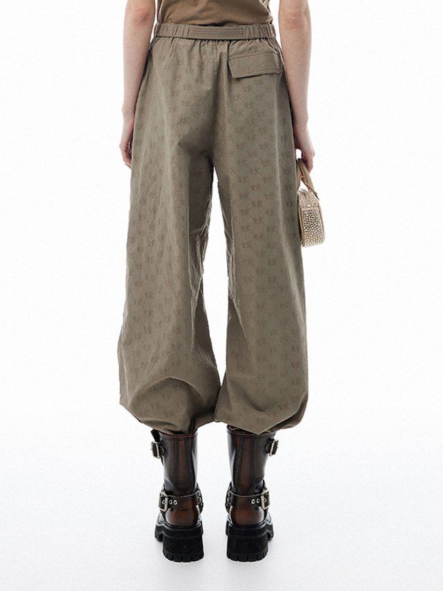 Monogram Pattern Belted Pants