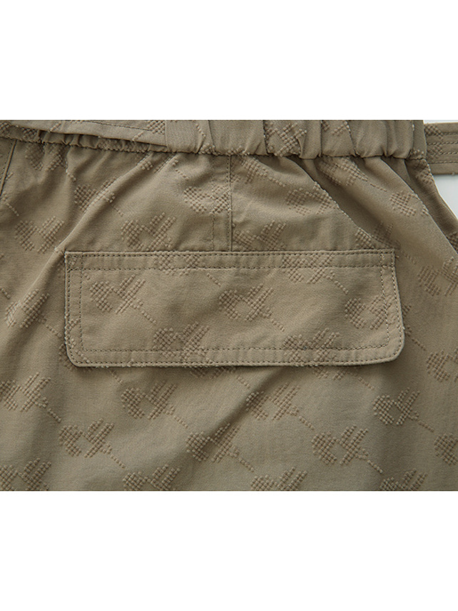 Monogram Pattern Belted Pants