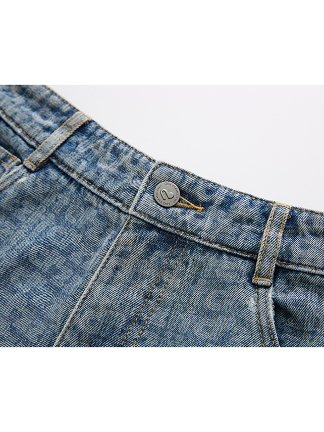 Logo Pattern Denim Short Pants