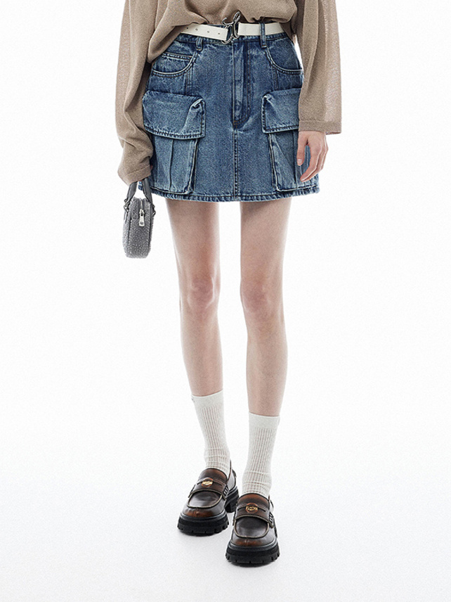 Denim Cargo Short Pants