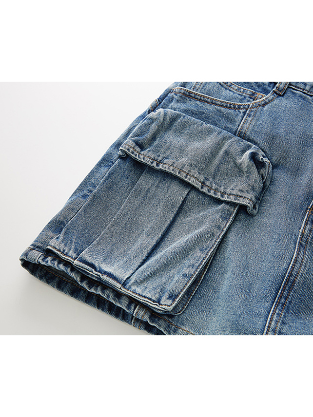 Denim Cargo Short Pants