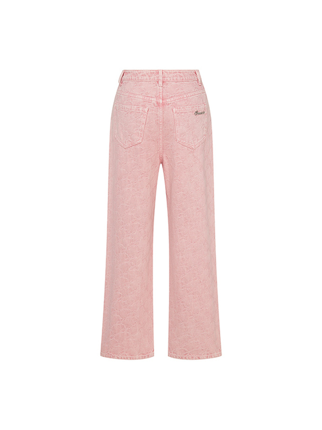 Monogram Pink Denim Pants