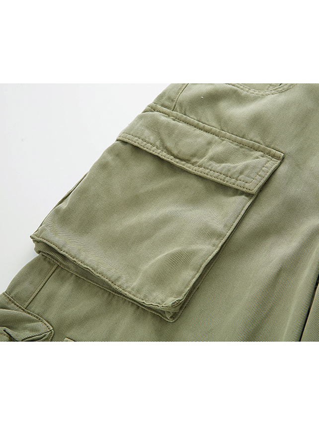 Khaki Denim Cargo Pants