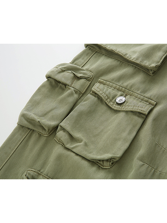 Khaki Denim Cargo Pants