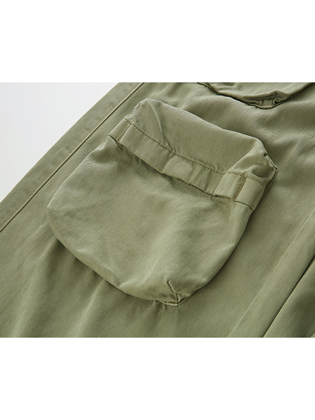 Khaki Denim Cargo Pants