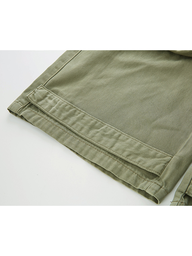 Khaki Denim Cargo Pants