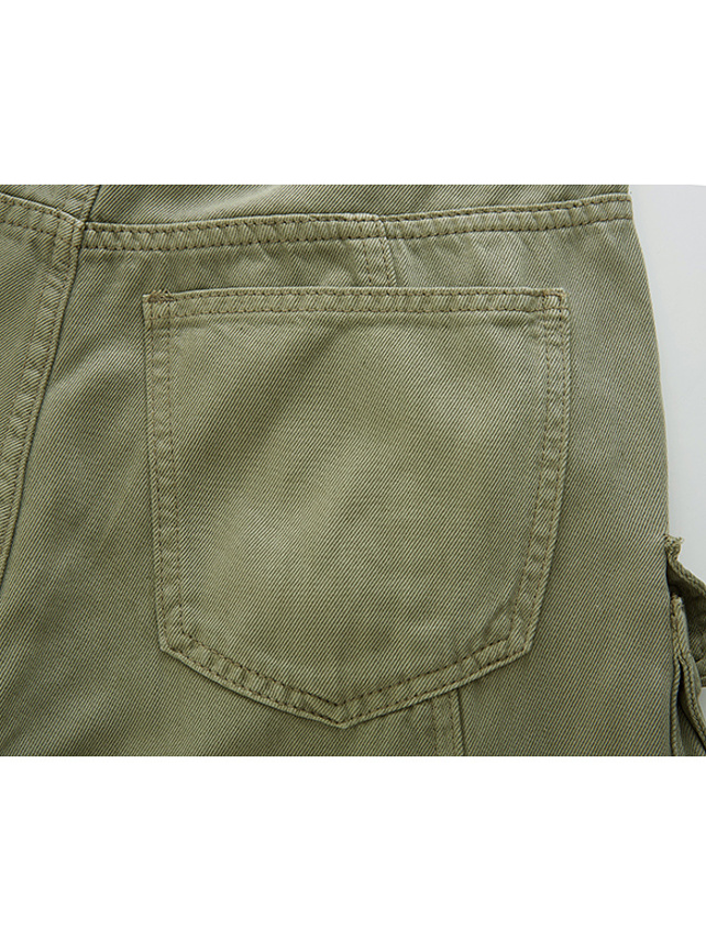 Khaki Denim Cargo Pants