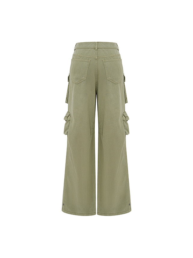 Khaki Denim Cargo Pants