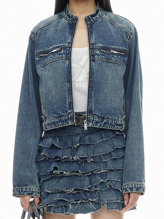 Zipper Riders Denim Jacket