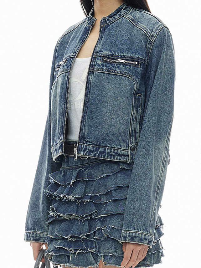 Zipper Riders Denim Jacket