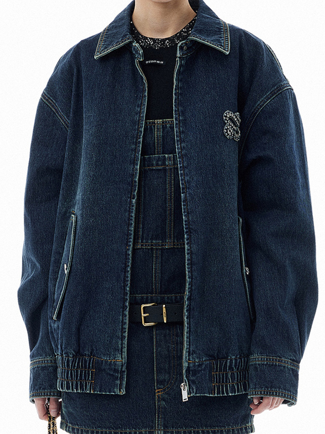 Back Side Design Denim Blouson