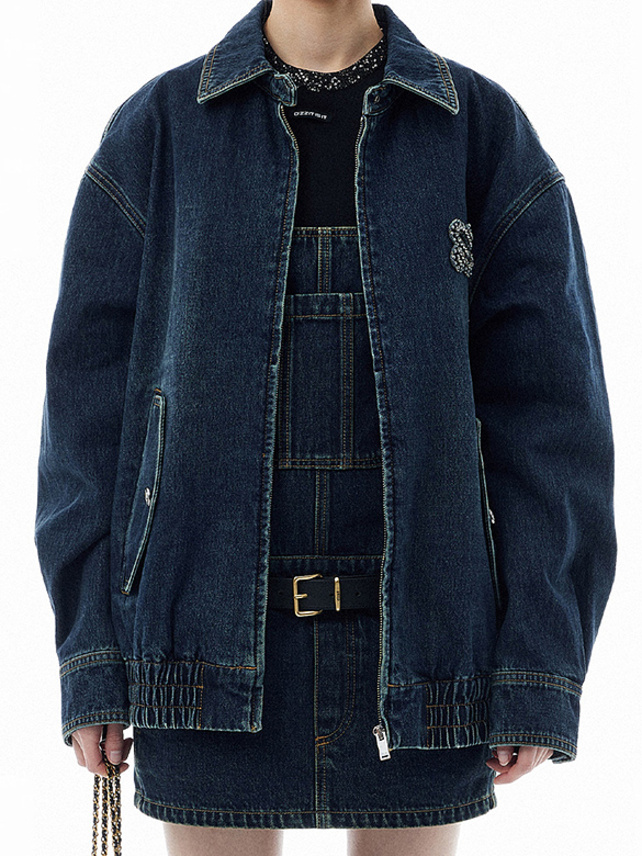 Back Side Design Denim Blouson