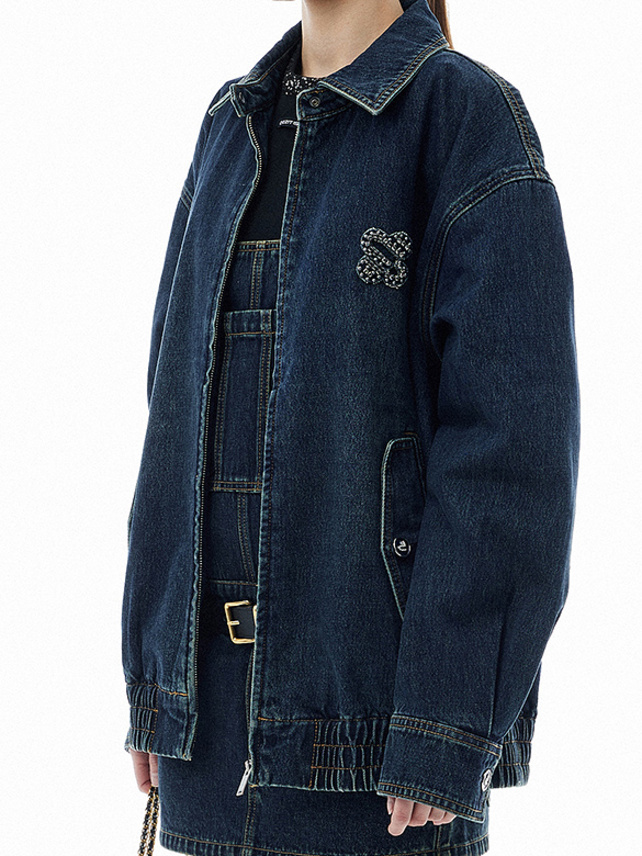 Back Side Design Denim Blouson