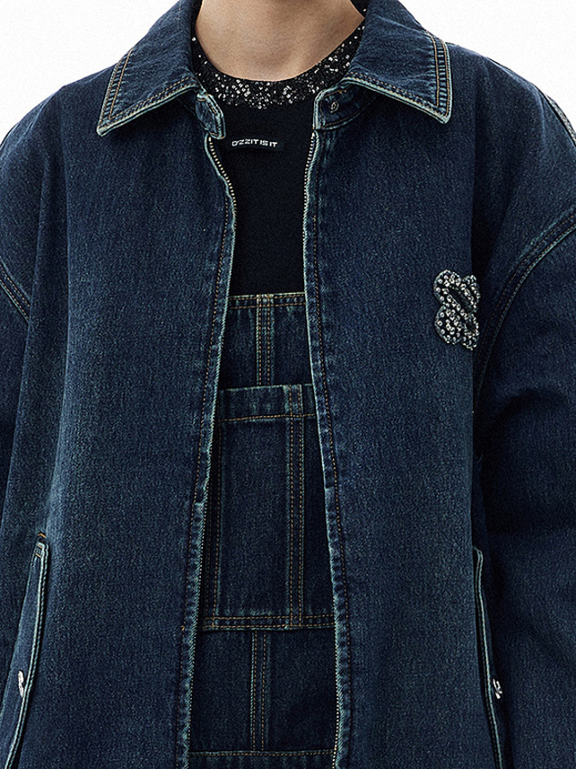 Back Side Design Denim Blouson