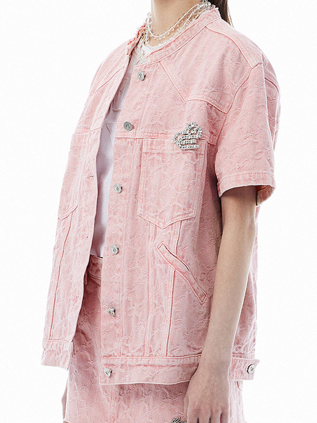 Monogram Pink Denim Jacket