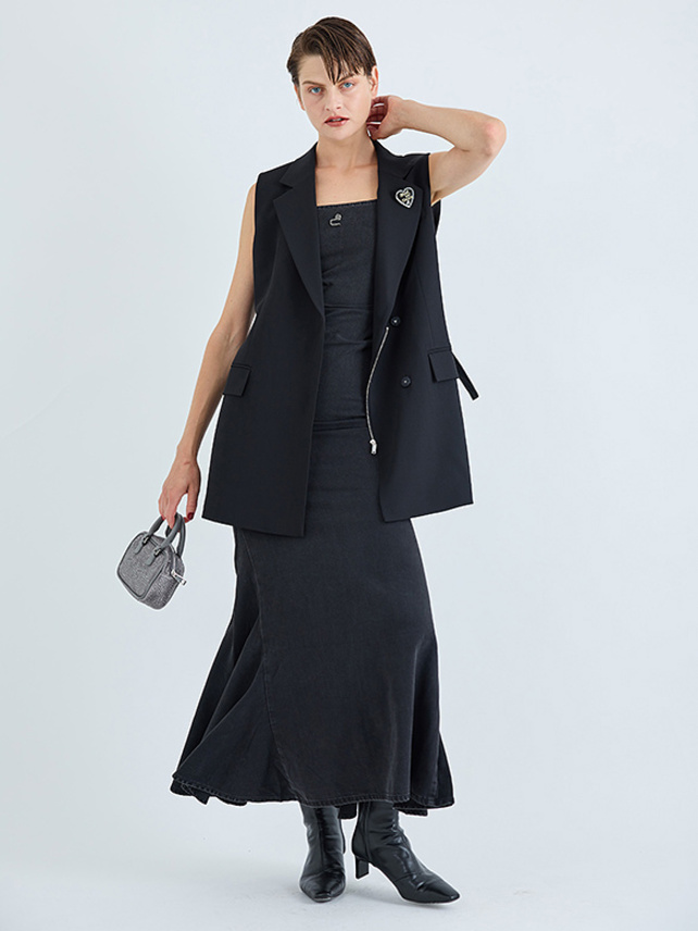 Black Denim Long Dress