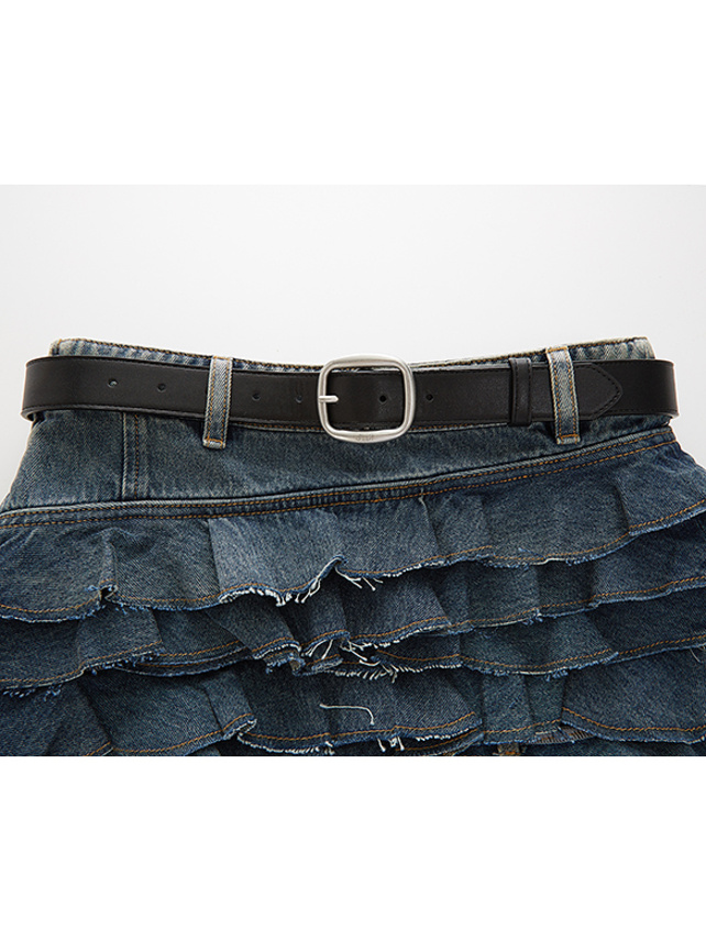 Frill Denim Skirt