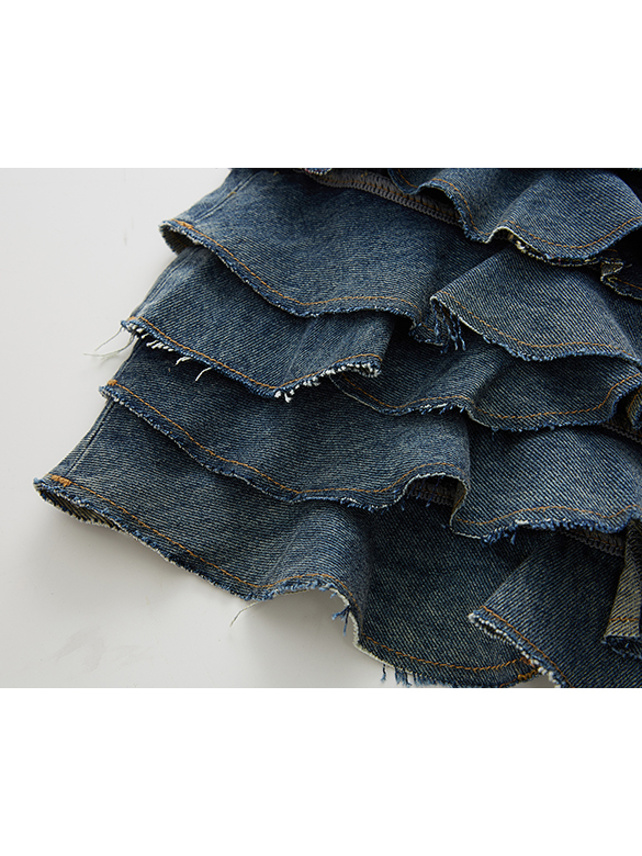 Frill Denim Skirt