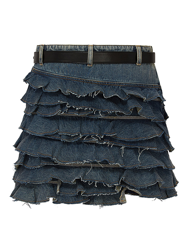 Frill Denim Skirt