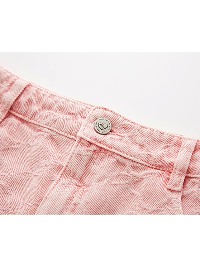 Monogram Pink Denim Skirt