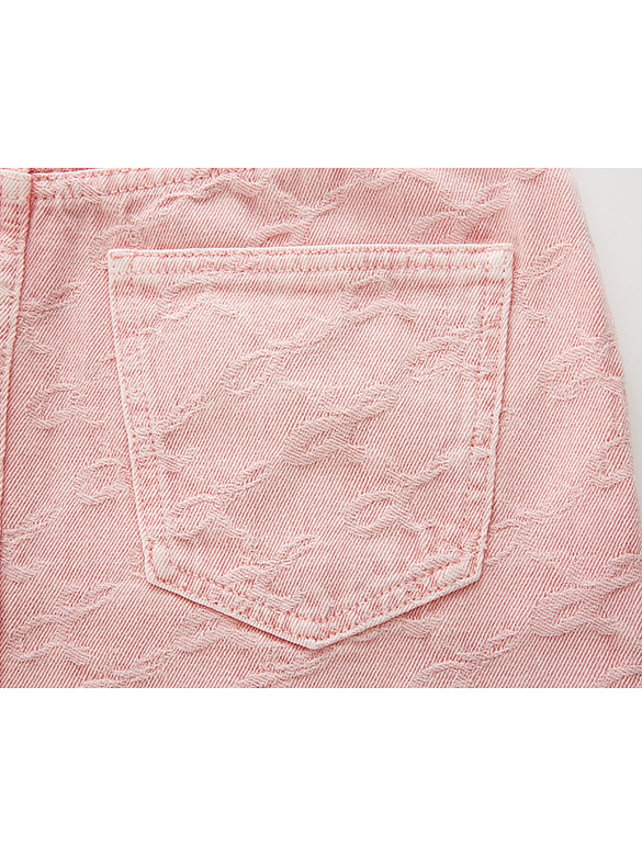 Monogram Pink Denim Skirt