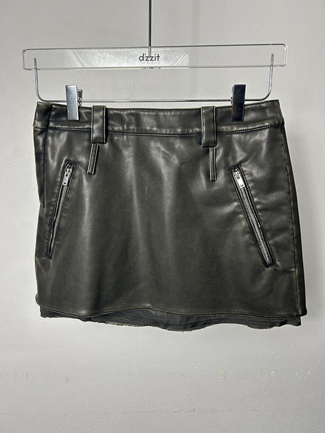 Fake Leather Skirt