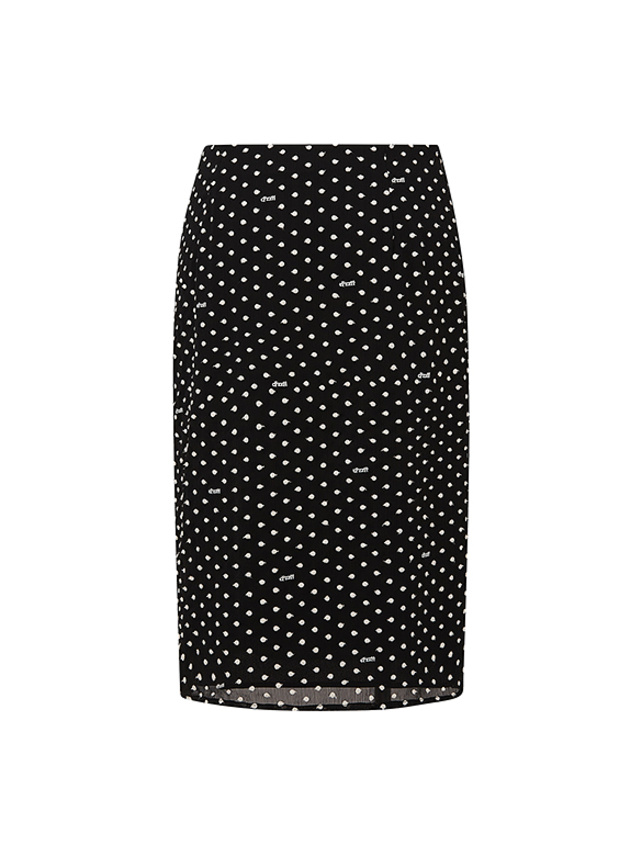 Polka Dot Embroidery Chiffon Skirt