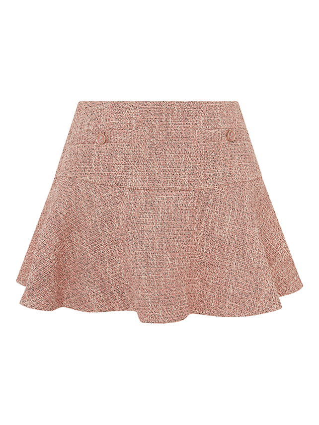 Pink Tweed Feminine Skirt