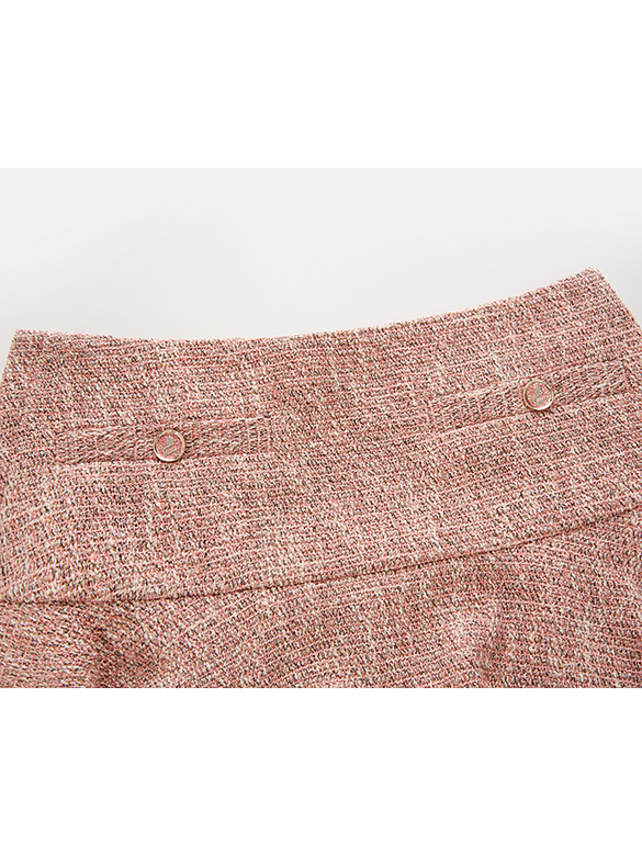 Pink Tweed Feminine Skirt