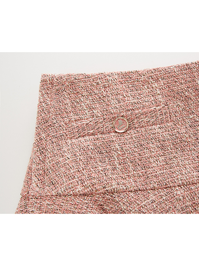 Pink Tweed Feminine Skirt