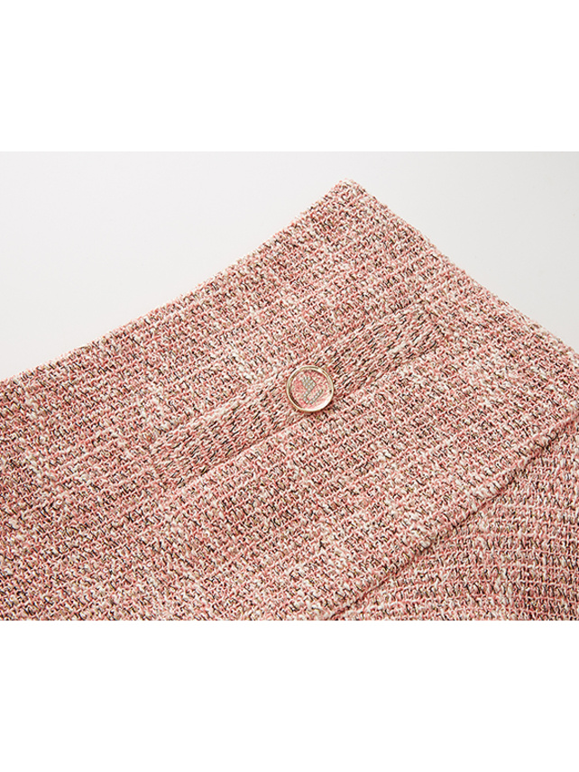 Pink Tweed Feminine Skirt