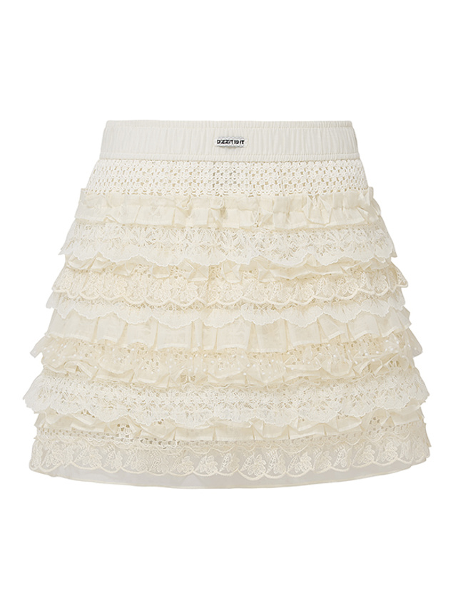 White Lace Frill Skirt