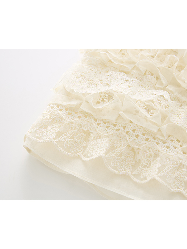 White Lace Frill Skirt