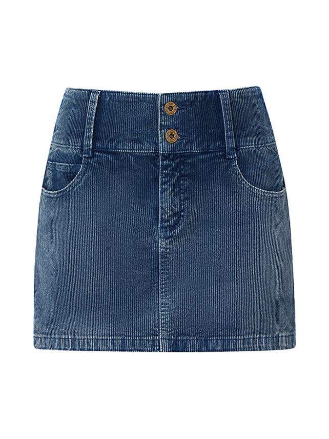 Blue Corduroy Skirt