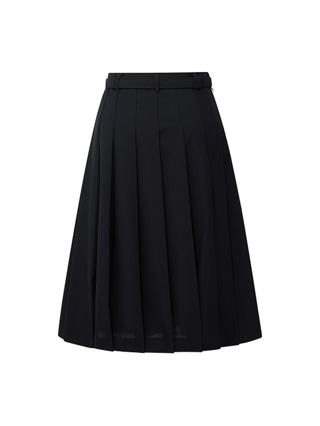 Belted Pleats Skirt