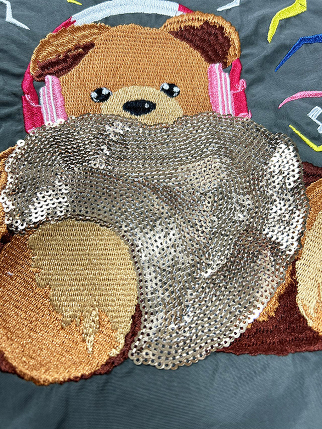 × ball&chain Music Bear Sequins Bag M & Gray Paracode Strap