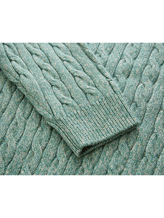 Blue Green Cable Knit