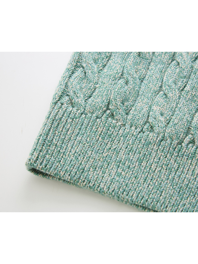 Blue Green Cable Knit