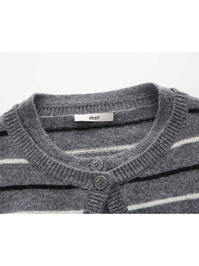 Stripe Esemble Knit Cardigan