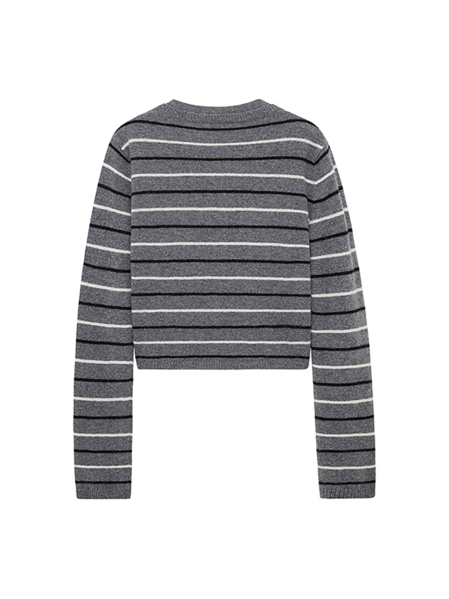 Stripe Esemble Knit Cardigan