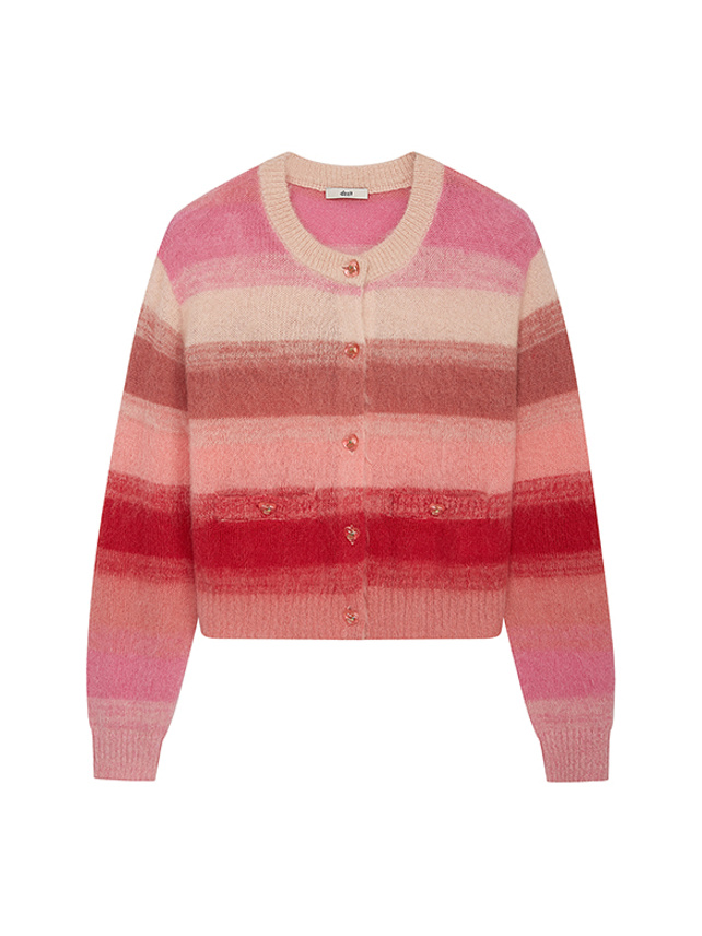 Pink Stripe Knit Cardigan