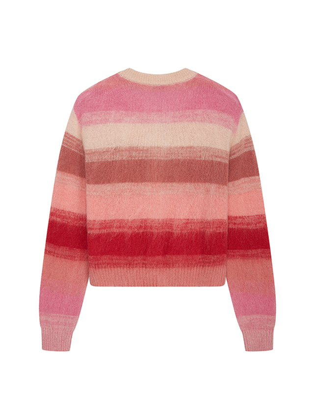 Pink Stripe Knit Cardigan