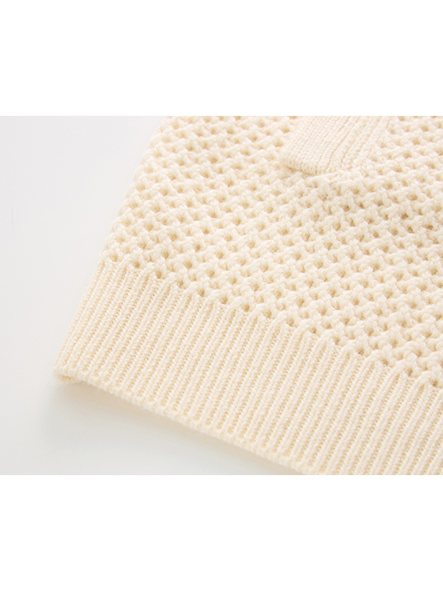 Rib-Knitting Collar Zipper Knit