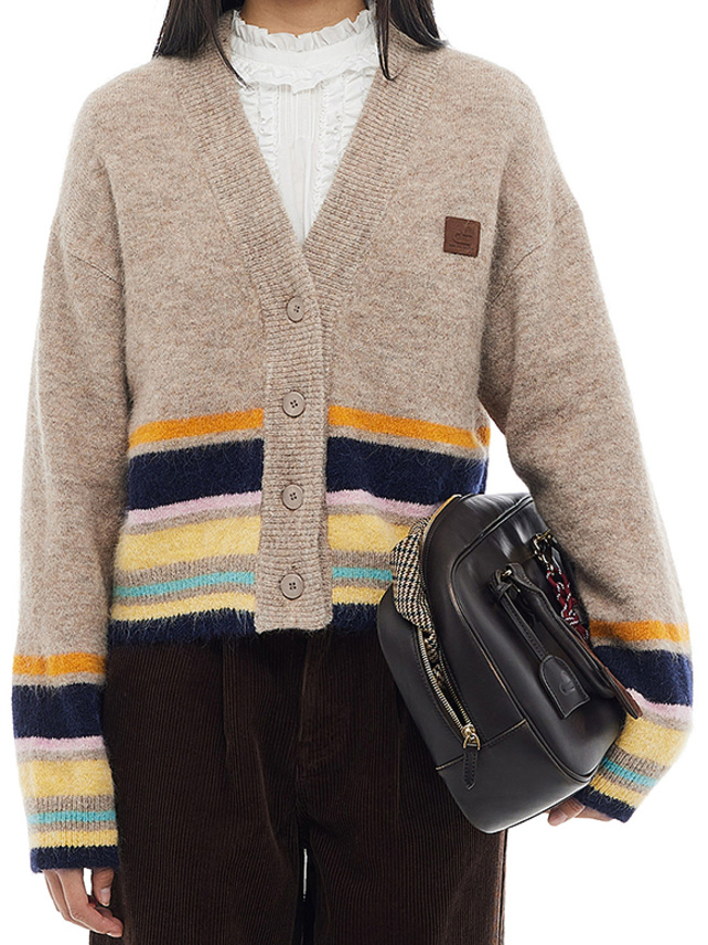 Colorful Line Knit Cardigan