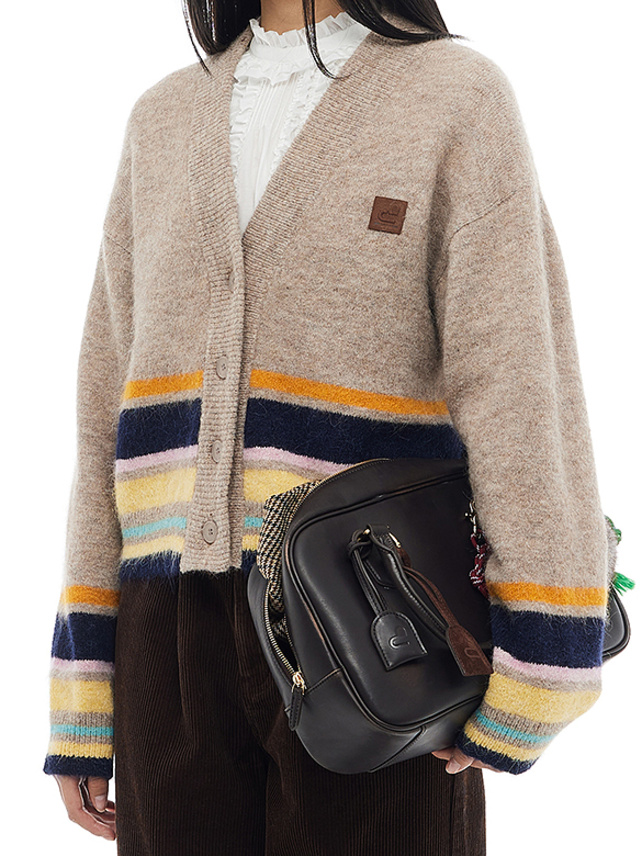 Colorful Line Knit Cardigan